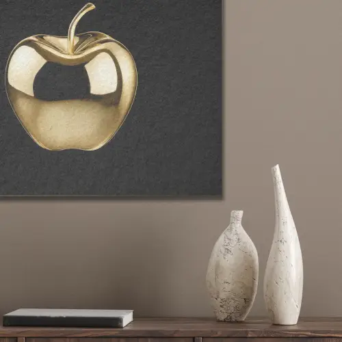 Appel - Goud - Chrome - Zwart PET vilt klein -sfeer6_closeup