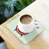Koffie - Klok - Groen onderzetter kurk middel -sfeer5