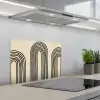 Boogvormen - Zwart - Strak keuken achterwand spatscherm klein -3d_schuin