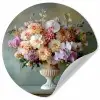 Orchidee - Boeket - Vaas - Bloemen Wandcirkel behangsticker klein -3d