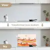 Abstract landschap - Palmbomen - Kleurrijk keuken achterwand spatscherm klein -voor_na_NL