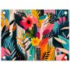 Schilderij - Abstract - Bloemen - Roze tuinposter los doek klein -3d