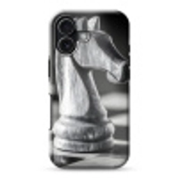 Paard - Hout - Schaalbord - Zwart Toughcase MagSafe Apple iPhone 17 klein -3d