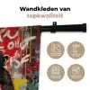 Chimpansee voor graffiti muur Wandkleed katoen klein -sfeer2