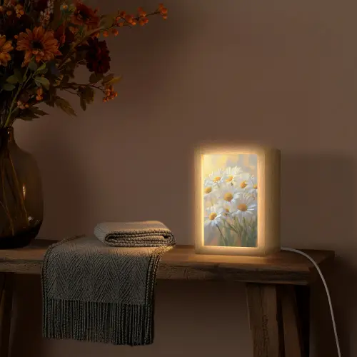 Madeliefjes - Wit - Zonlicht Light Box met kabel (Tafellamp) klein -sfeer4