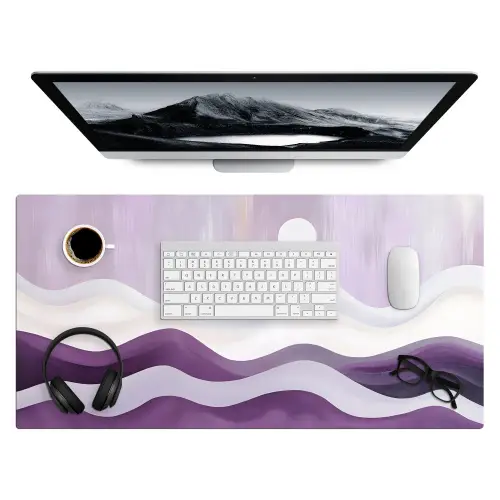 Golven - Heuvels - Abstract - Paars Muismat XXL klein -3d