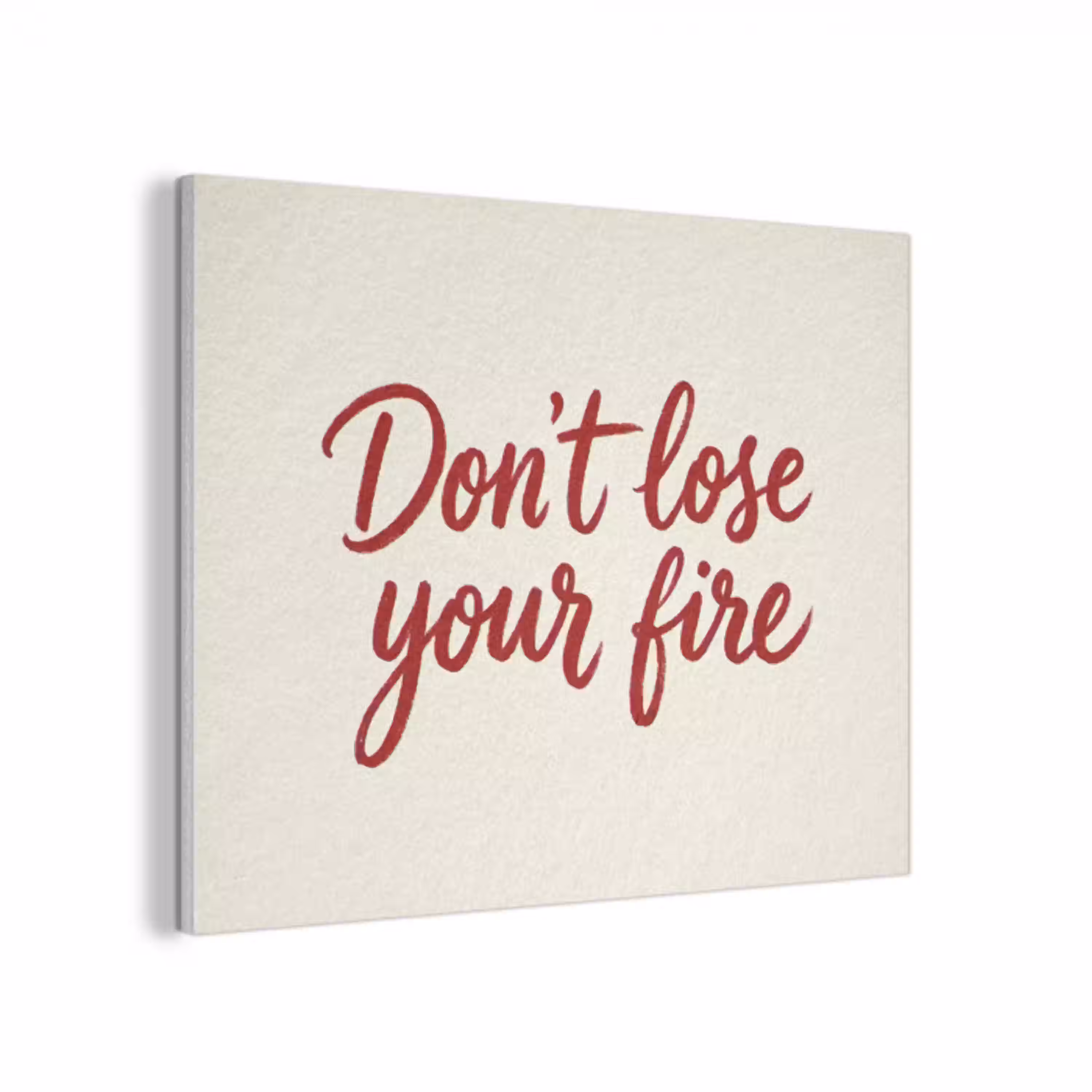 Don't lose your fire - Rood - Wit - Minimalistisch PET vilt klein -3d