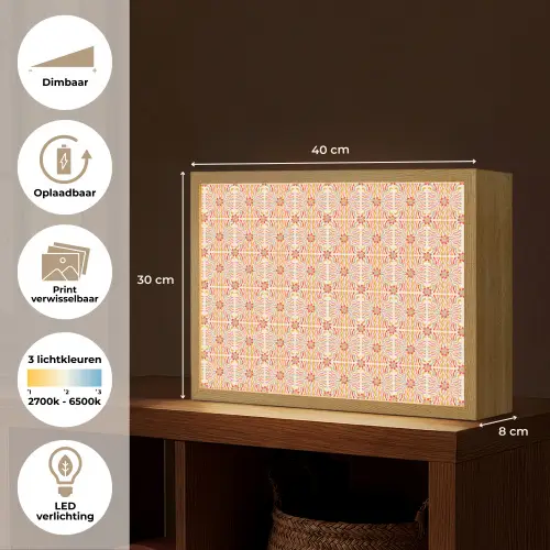Patroon - Retro - Kleur Light Box met batterij (Wandlamp) middel 907 -USP_websiteoverzichtNL