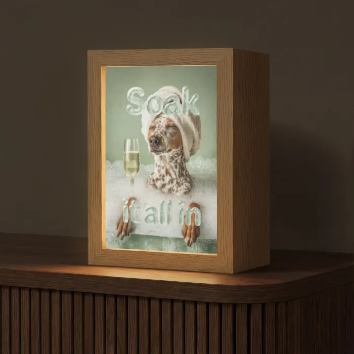 Soak it all in - Hond - Bad Light Box met kabel (Tafellamp) klein -z3d_website