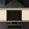 Verweven - Zeshoeken - Zwart - Goud keuken achterwand spatscherm klein 900 -sfeer1