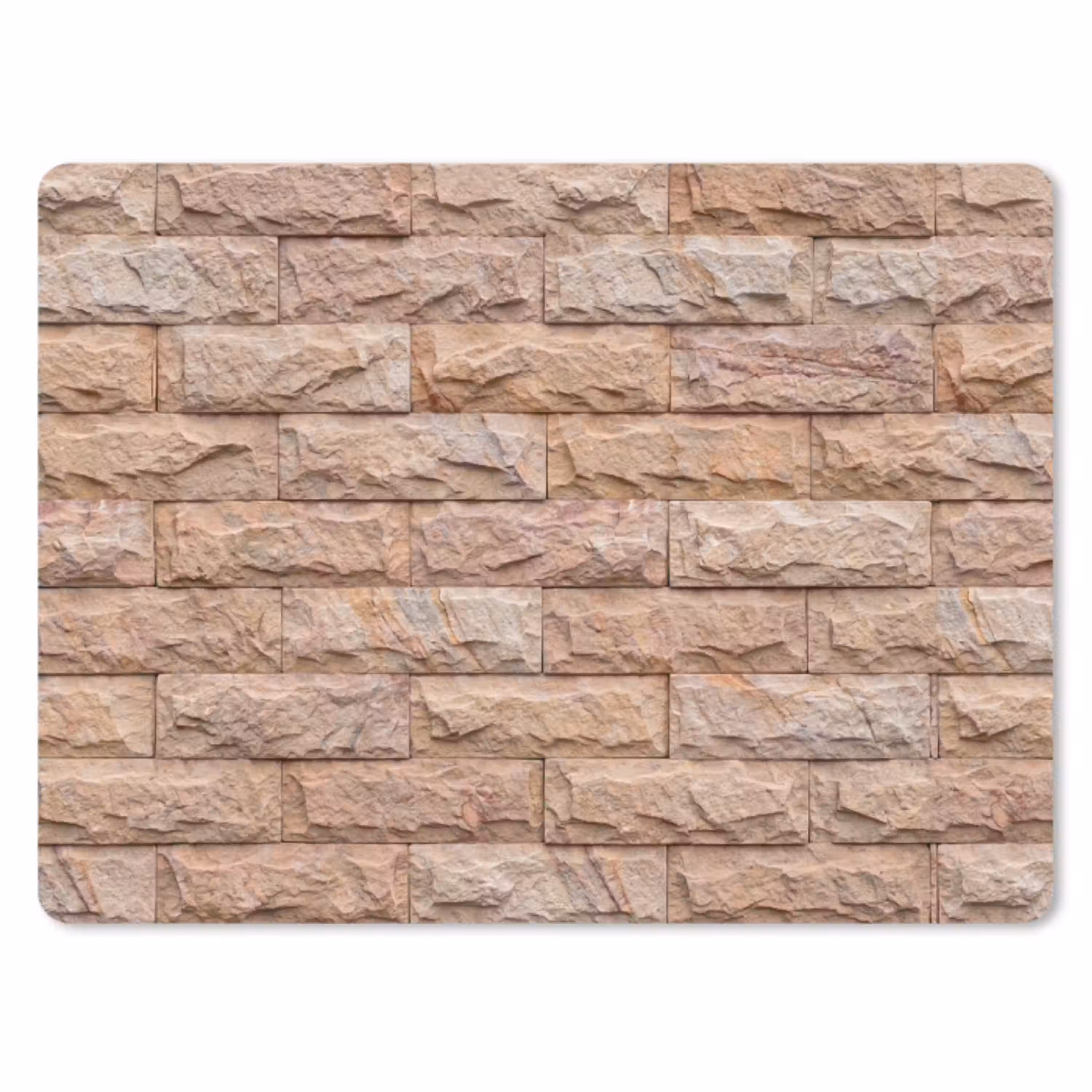 Muur - Steen - Ruw - Textuur - Beige muismat rubber klein -3d