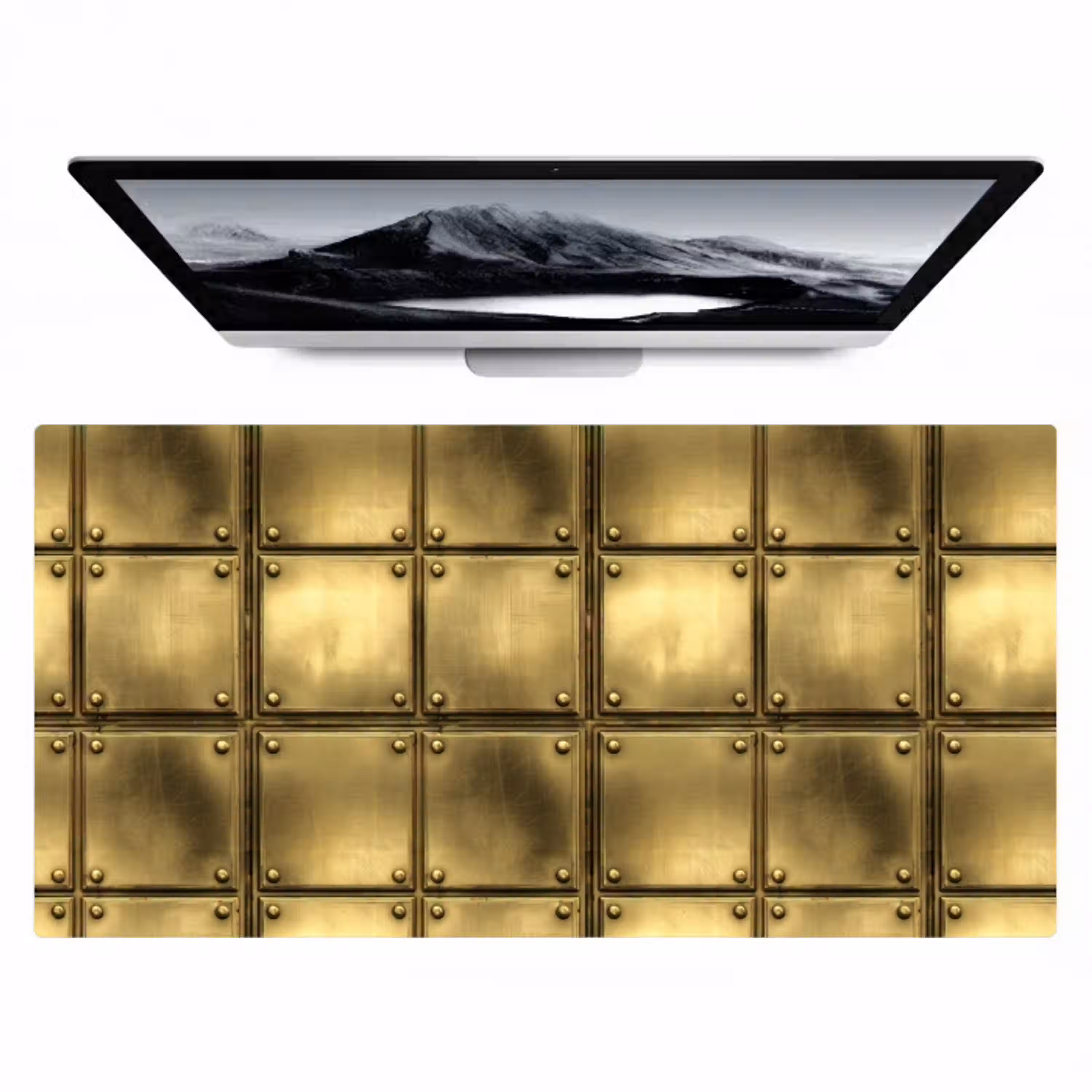 Platen - Industrieel - Stoer - Goud Muismat XXL klein 681 -zzz3d