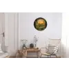 Poort - Planten - Zonsondergang Wandcirkel aluminium klein -woonkamer