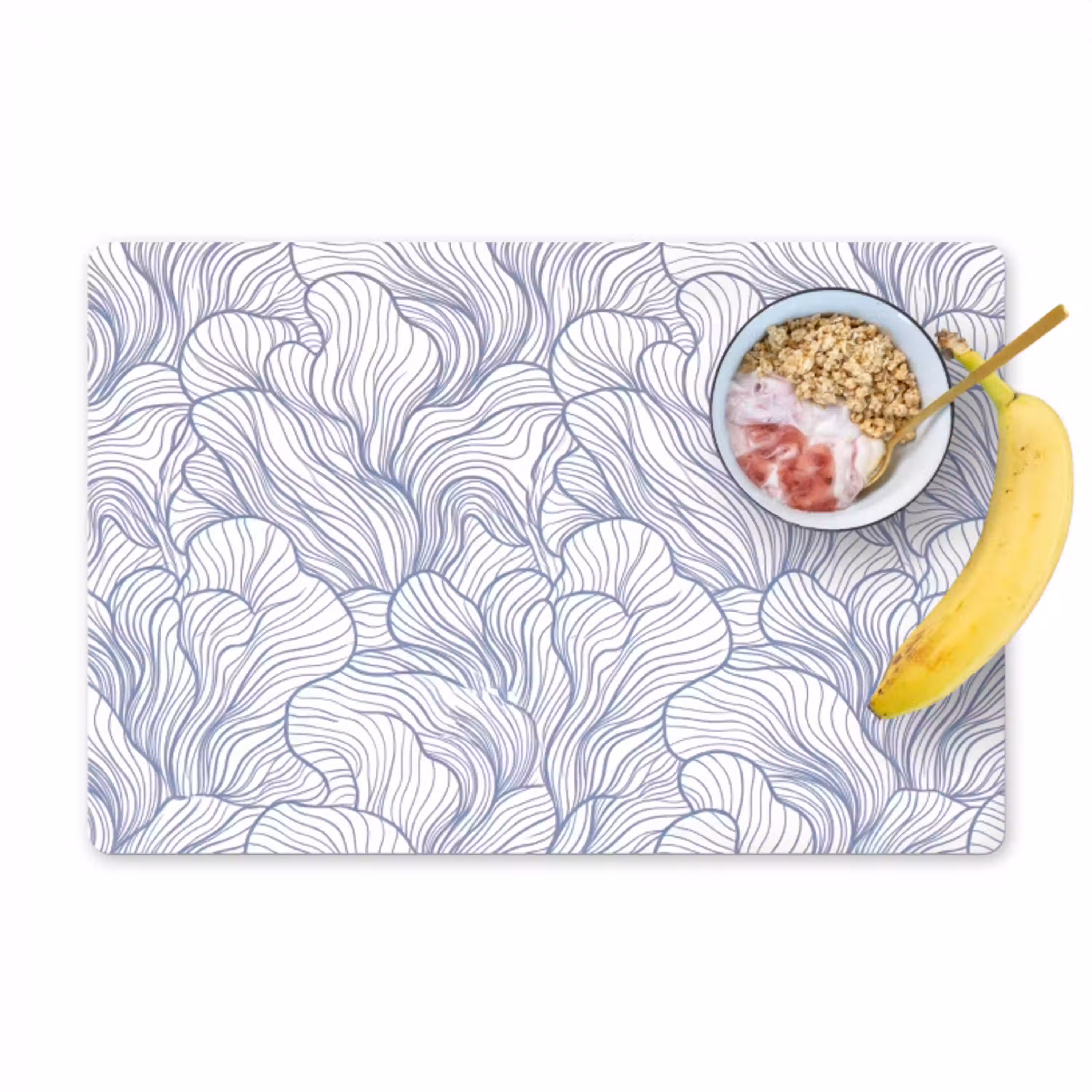 Patroon - Lijnen - Organisch - Abstract - Blauw Placemat vinyl groot -zzzproduct_Kitchenyeah-website