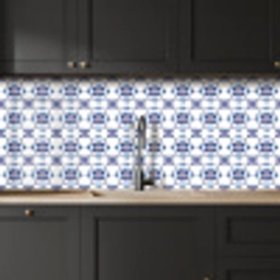 Modern - Patroon - Blauw - Roze keuken achterwand 2 middel 871 -sfeer1