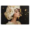 Abstract - Vrouw - Bloemen - Wit Placemat vinyl groot -zzsfeer1_Kitchenyeah-website