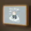Ijsbeer - Pyjama - Wolken - Sterrenhemel Light Box met batterij (Wandlamp kind) middel -z3d_website