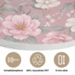 Pioenrozen - Vingerhoedskruid - Pink Akoestische PET Vilt - Rond klein -closeup_DE