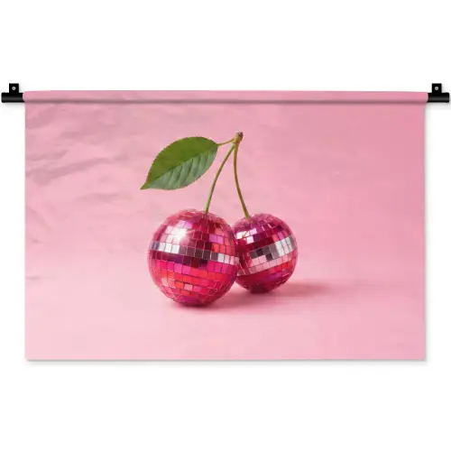 Disco - Kersen - Roze Wandkleed katoen klein -zz3d
