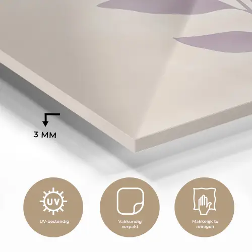 Tak - Bladeren - Minimalistisch - Beige plexiglas 5mm klein -sfeer2