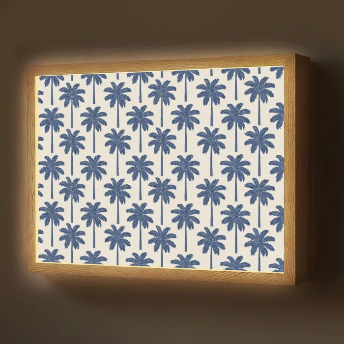Symmetrisch - Palm - Blauw Light Box met batterij (Wandlamp) middel 907 -z3d_website