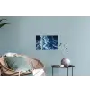 Golven - Blauw - Schuim Muursticker klein -plant