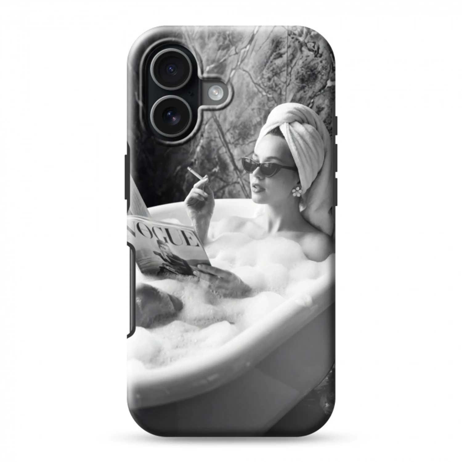 Relaxt - Bad - Zwart - Wit Toughcase MagSafe Apple iPhone 17 klein -3d