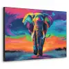 Olifant - Kleurrijk - Lucht - Abstract Textielframe zwart klein -3d