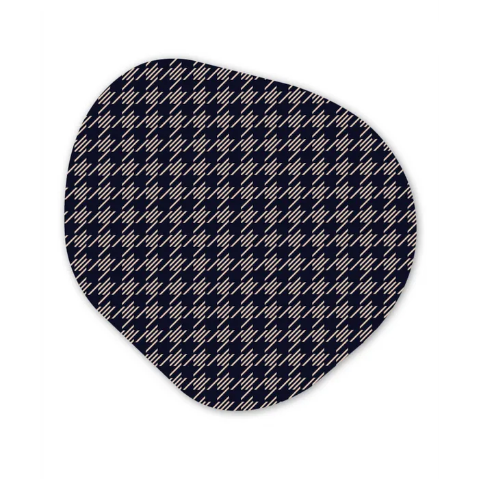 Plaid - Patroon - Ruit - Blauw Wandcirkel Organisch Forex 3mm klein 629 -3d