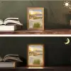 Zonsondergang - Duinen - Strand - Landschap Light Box met kabel (Tafellamp) klein -sfeer3
