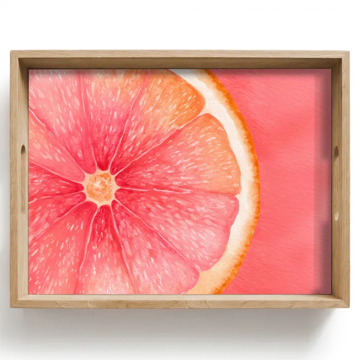 Grapefruit - Roze - Levendig Dienblad Rechthoek middel -z3d_shopping