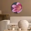 Roze - lelie - Dauwdruppels Akoestische PET Vilt - Rond klein -sfeer1