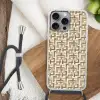 Geometrisch - Retro - Bruin Hoesje iPhone 16 Pro Max met koord klein 804 -sfeer4