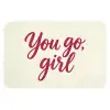 you go girl - Rood - Wit Badmat klein -3d