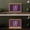 Oh hi - Paars - Minimalistisch Light Box met kabel (Tafellamp) klein -sfeer3