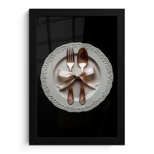 Rose - Strik - Bestek fotolijst zwart zonder passe partout klein -3d