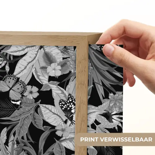 Zomer - Vlinder - Zwart - Grijs Light Box met batterij (Wandlamp) middel 907 -USP_websiteprintNL