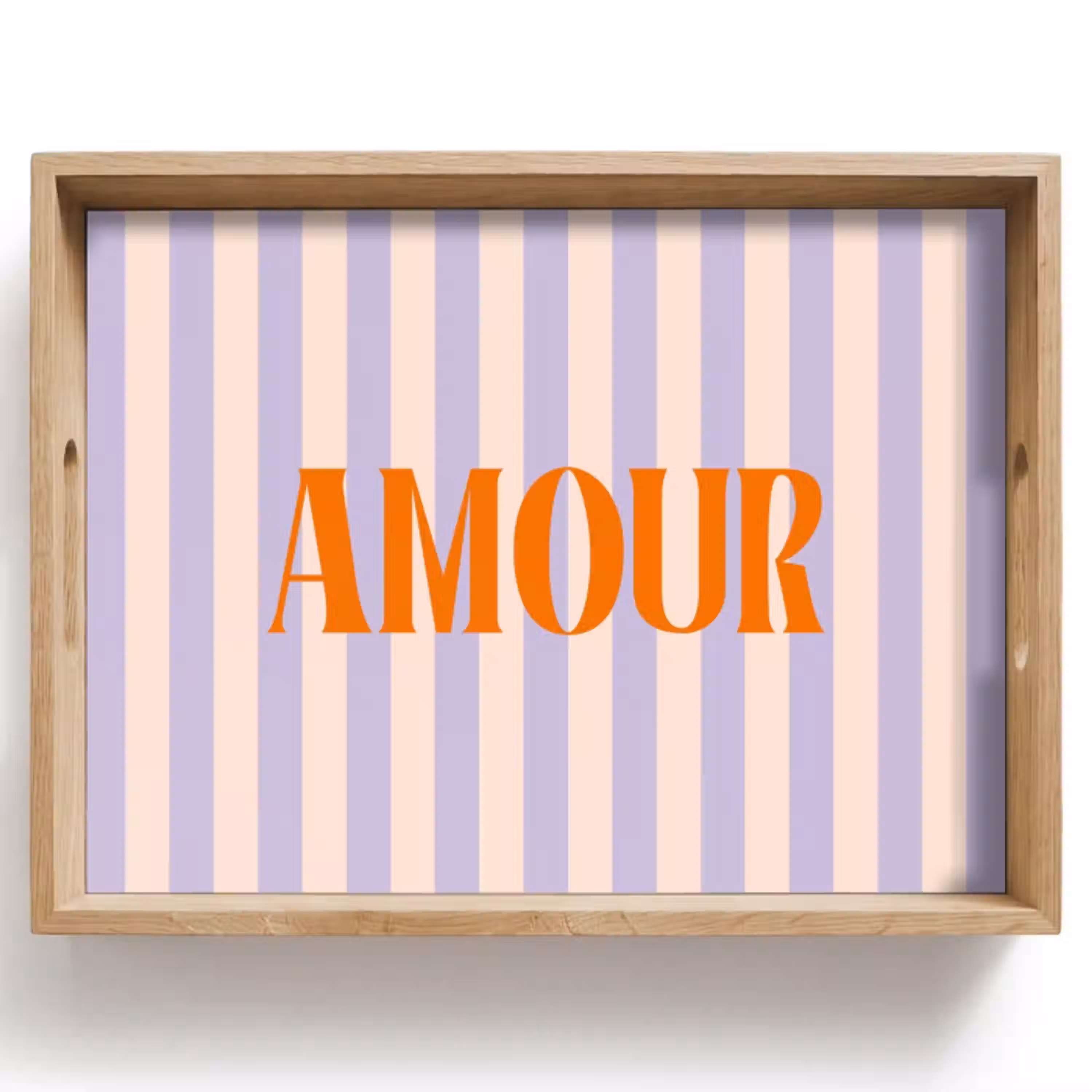 Lila - Oranje - Strepen - Amour Dienblad Rechthoek middel -z3d_shopping