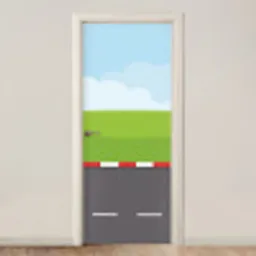 Racebaan - Illustratie - Sport - Kleurrijk deurposter klein -3d_beige