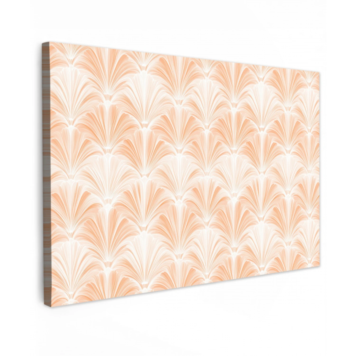 Waaier - Patroon - Perzik Tuinposter op houten frame 2 cm dik klein 845 -3d