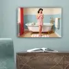 Badkamer - Vrouw - Roze canvas 2cm klein -sfeer4