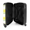 Golvende strepen in geel met groen NBS - Handbagage koffer - Kinderen Unisex middel -binnenkant