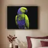 Papegaai - Veren - Opvallend - Groen Textielframe zwart klein -sfeer1