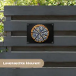 Pizza - Eten - Delftsblauw tuinposter los doek klein -sfeer3