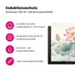 Aquarel - Lotusbloemen - Kleurrijk Inductie beschermer vinyl 3mm klein -zzzzzzz-lf-ups