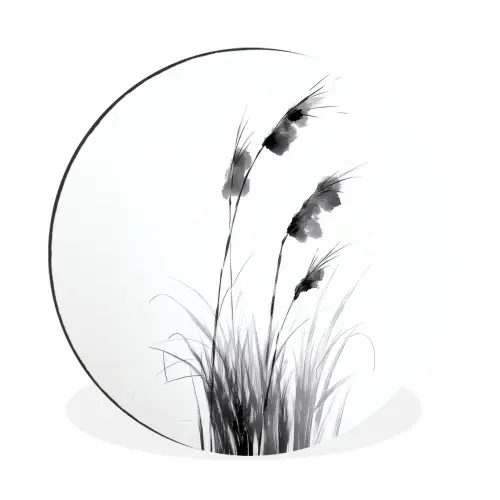 Minimalistisch - Stelen - Wit Wandcirkel aluminium klein -3d