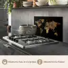 Wereldkaart - Goud - Luxe - Aarde - Zwart keuken achterwand spatscherm klein -usp_FR