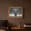 Olifant - Zwart - Wit - Rook Light Box met batterij (Wandlamp) middel -sfeer4