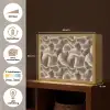 Waaiervorm - Beige - Vezel textuur Light Box met batterij (Wandlamp) middel 907 -USP_websiteoverzichtNL