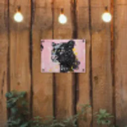 Zwart - Panter - Roze - Abstract tuinposter los doek klein -sfeer1